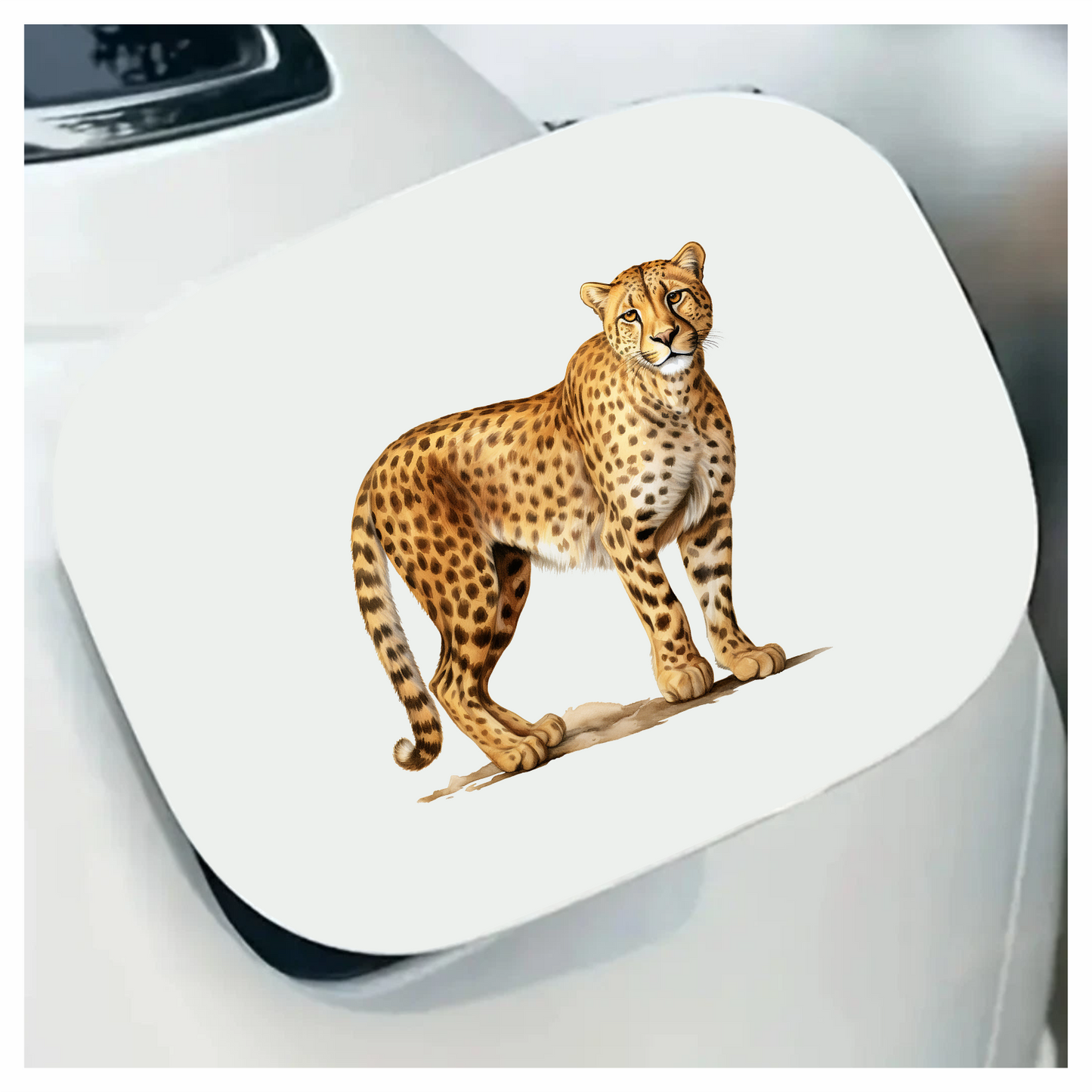 Brown Cheetah With Black Body Spots Vinyl Sticker Decal
