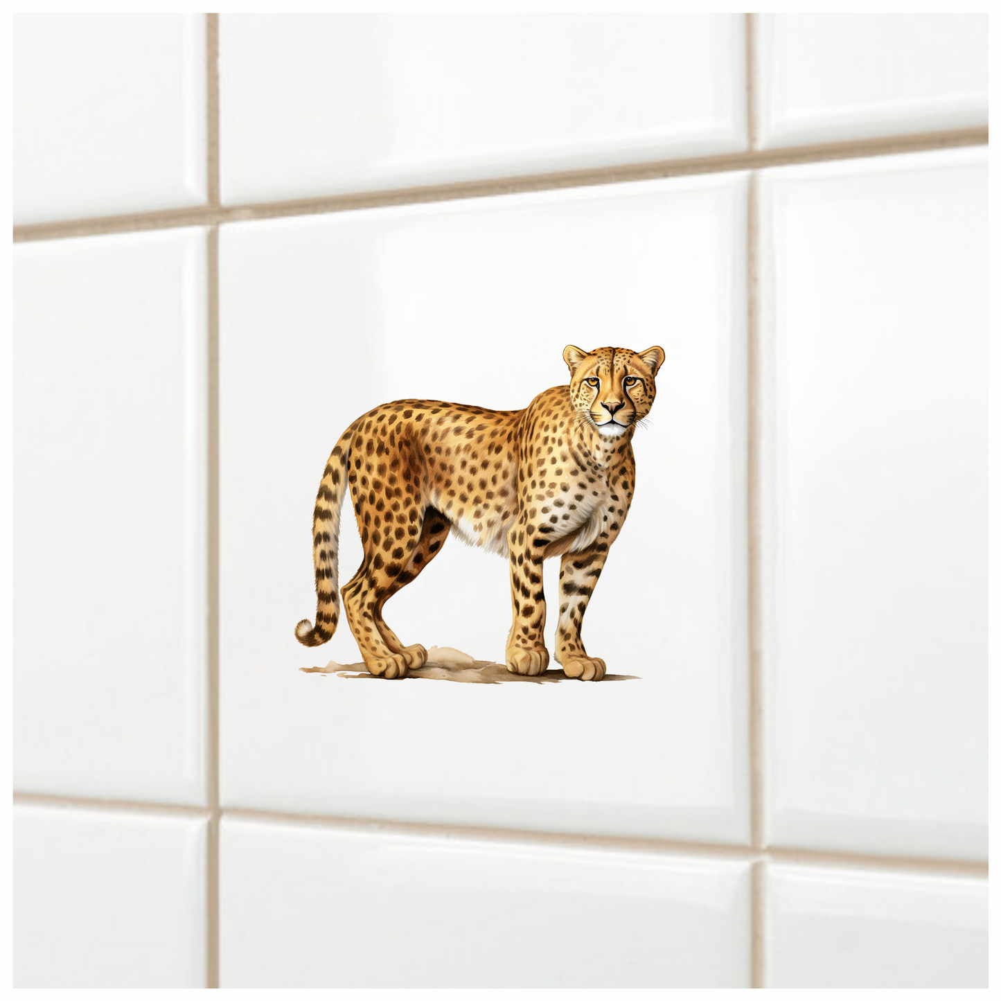 Brown Cheetah With Black Body Spots Vinyl Sticker Decal