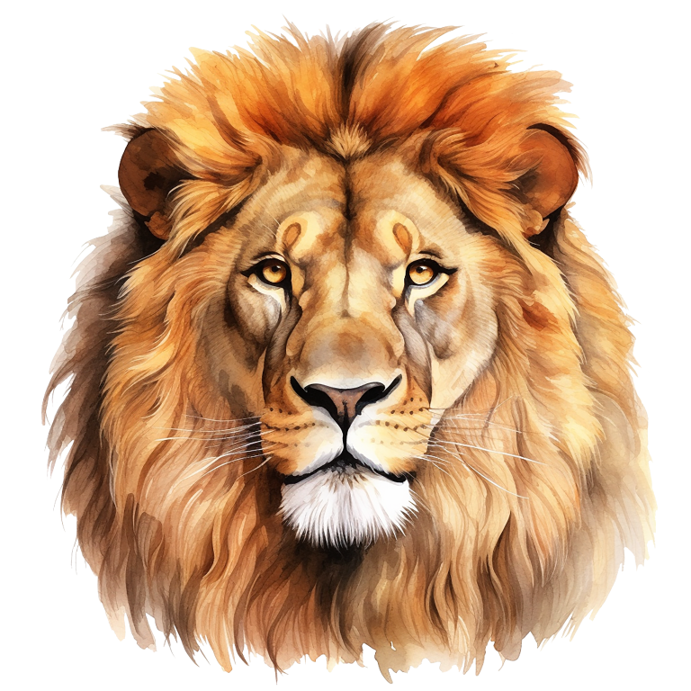 Brown Lion Face With Large Mane Vinyl Sticker Decal