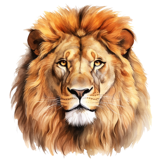 Brown Lion Face With Large Mane Vinyl Sticker Decal