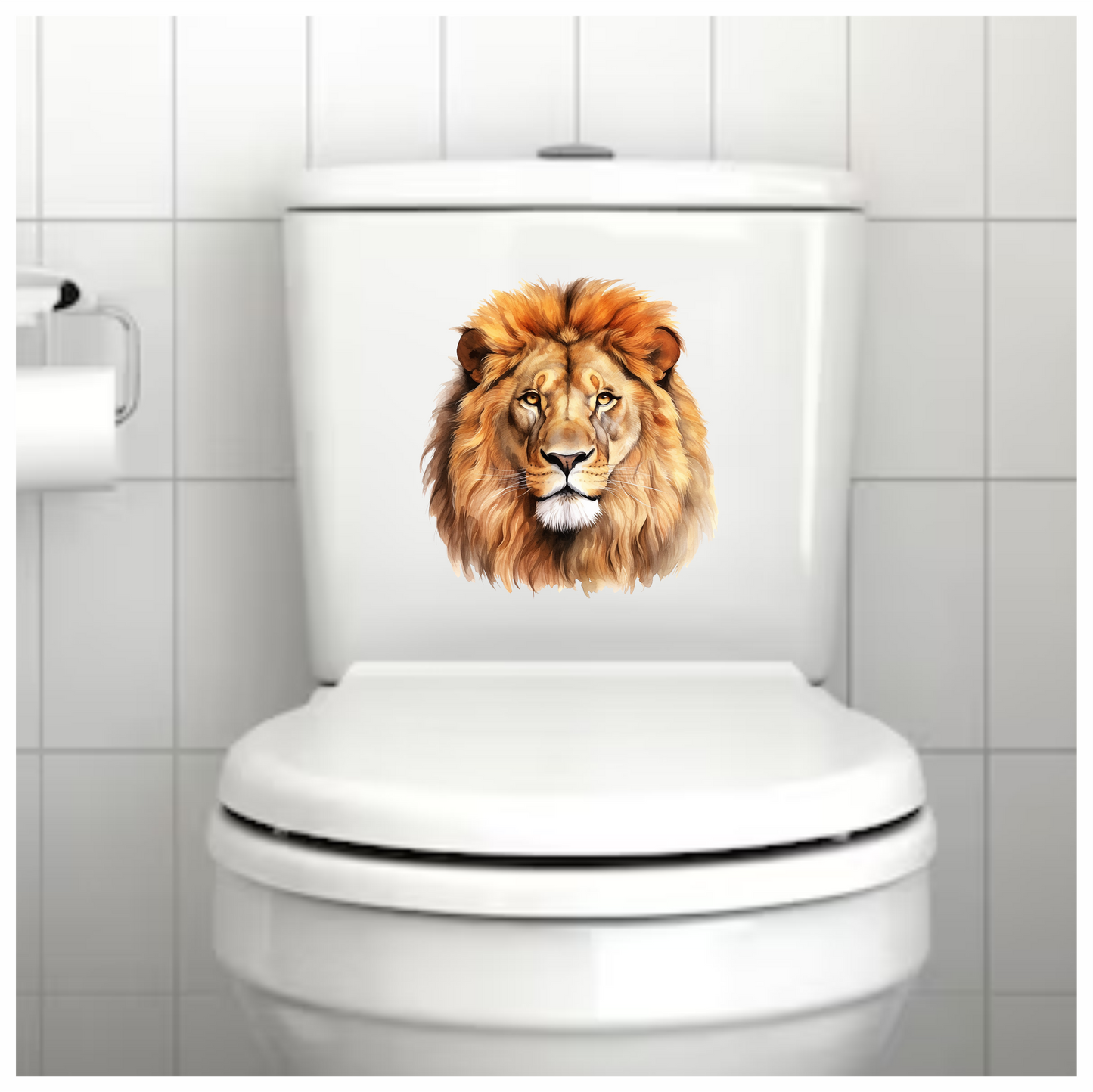 Brown Lion Face With Large Mane Vinyl Sticker Decal