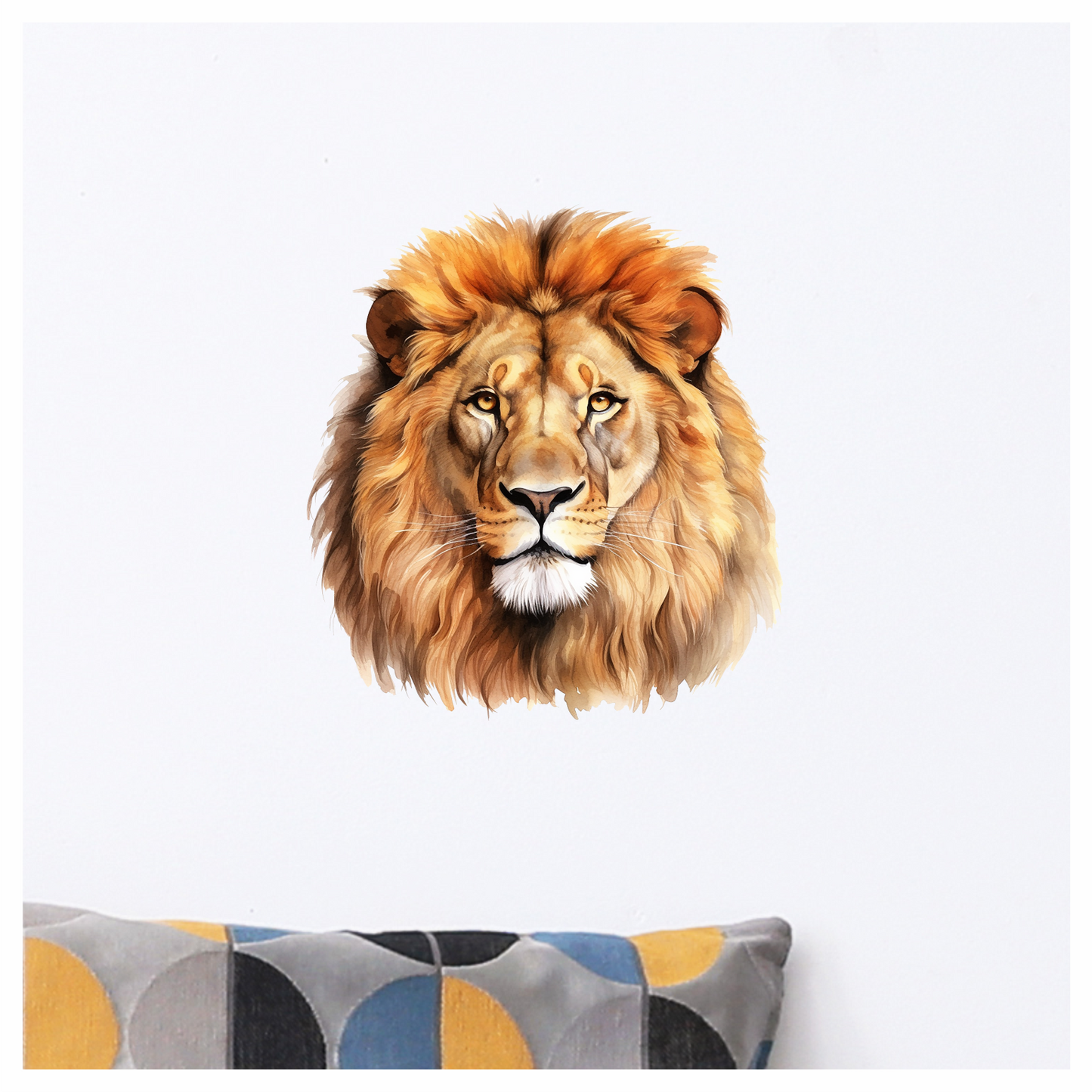 Brown Lion Face With Large Mane Vinyl Sticker Decal
