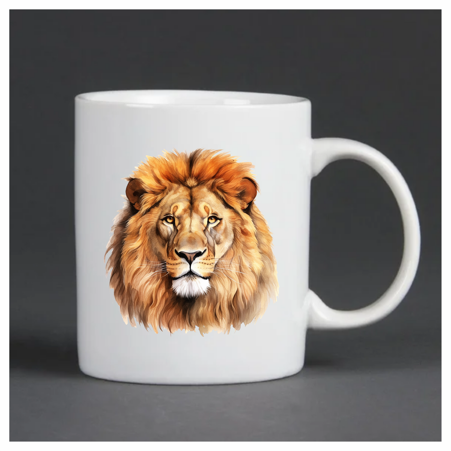 Brown Lion Face With Large Mane Vinyl Sticker Decal