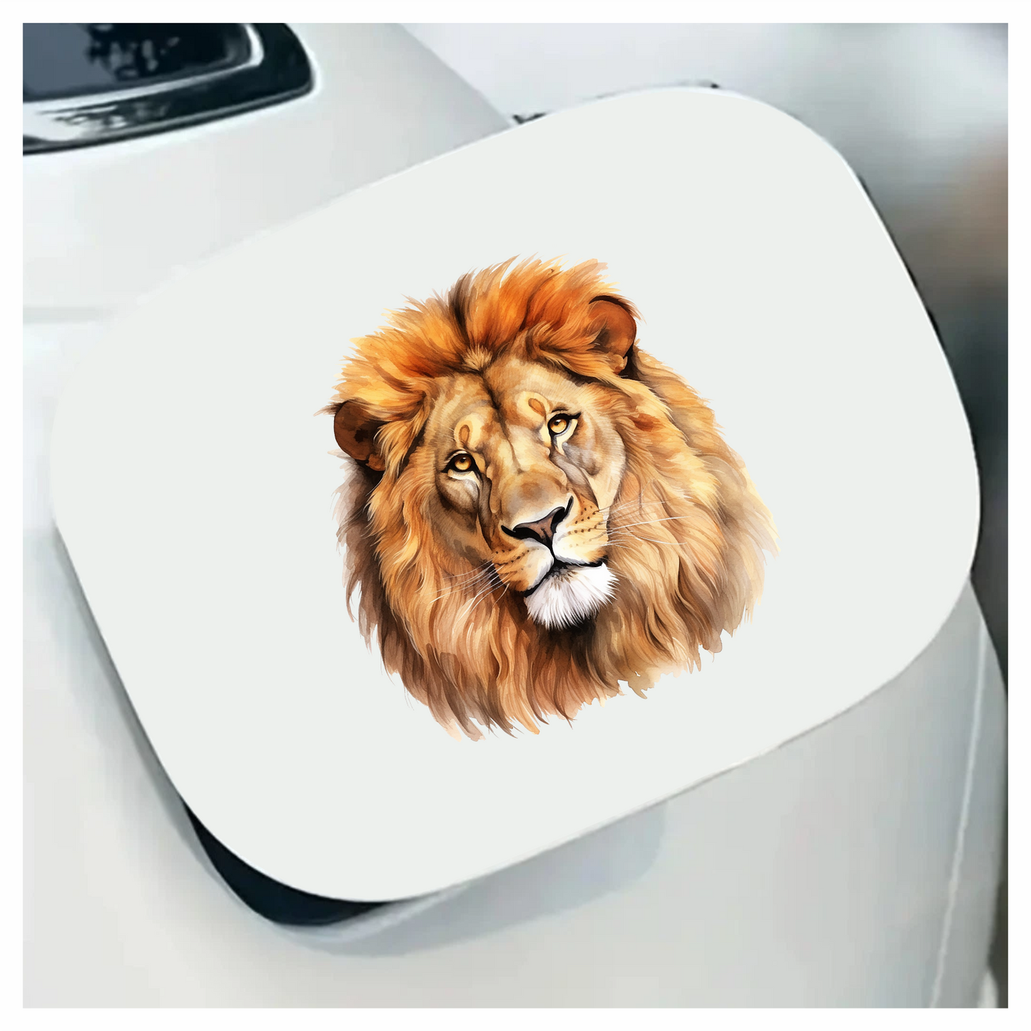 Brown Lion Face With Large Mane Vinyl Sticker Decal