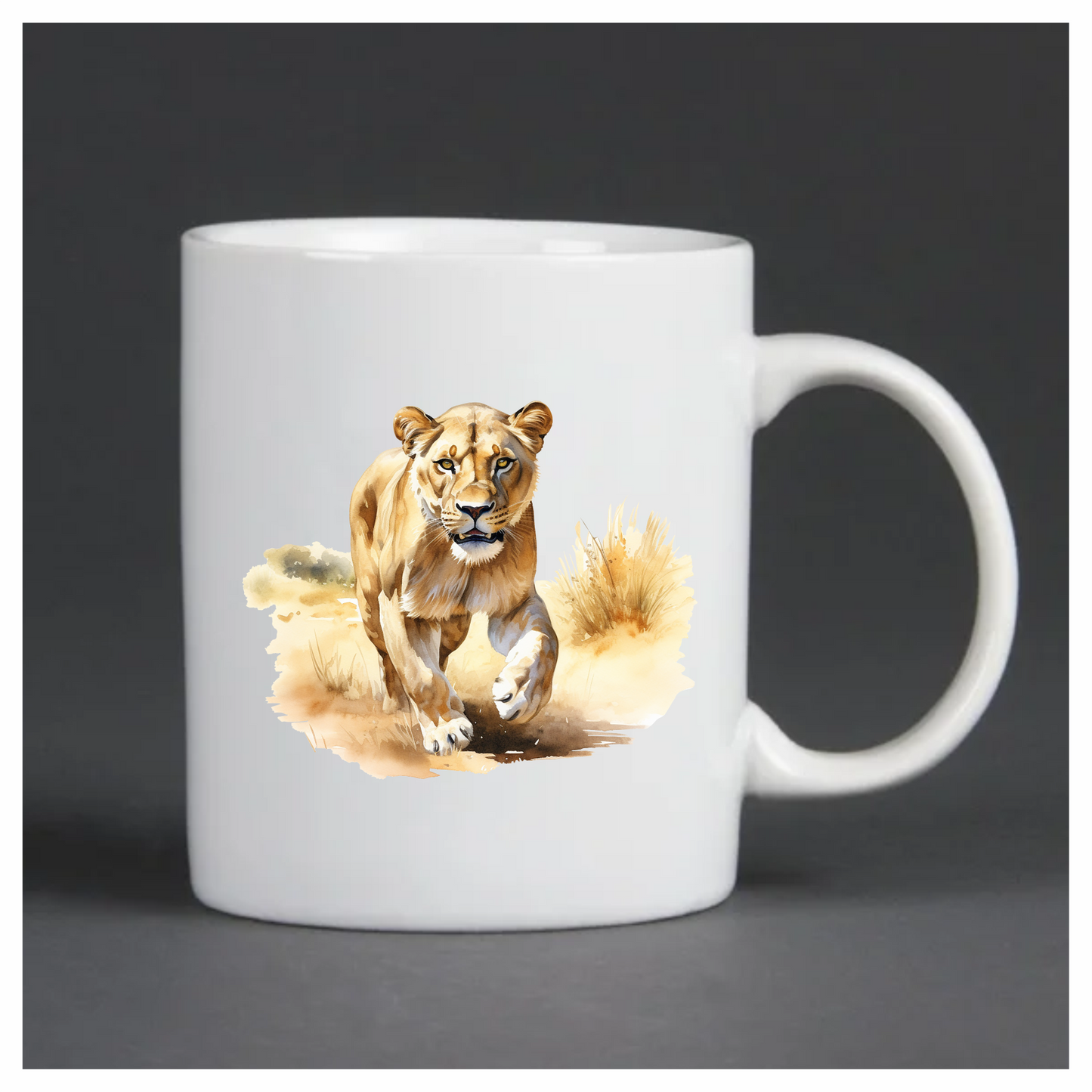 Brown Lioness Running On Dry Grass Vinyl Sticker Decal