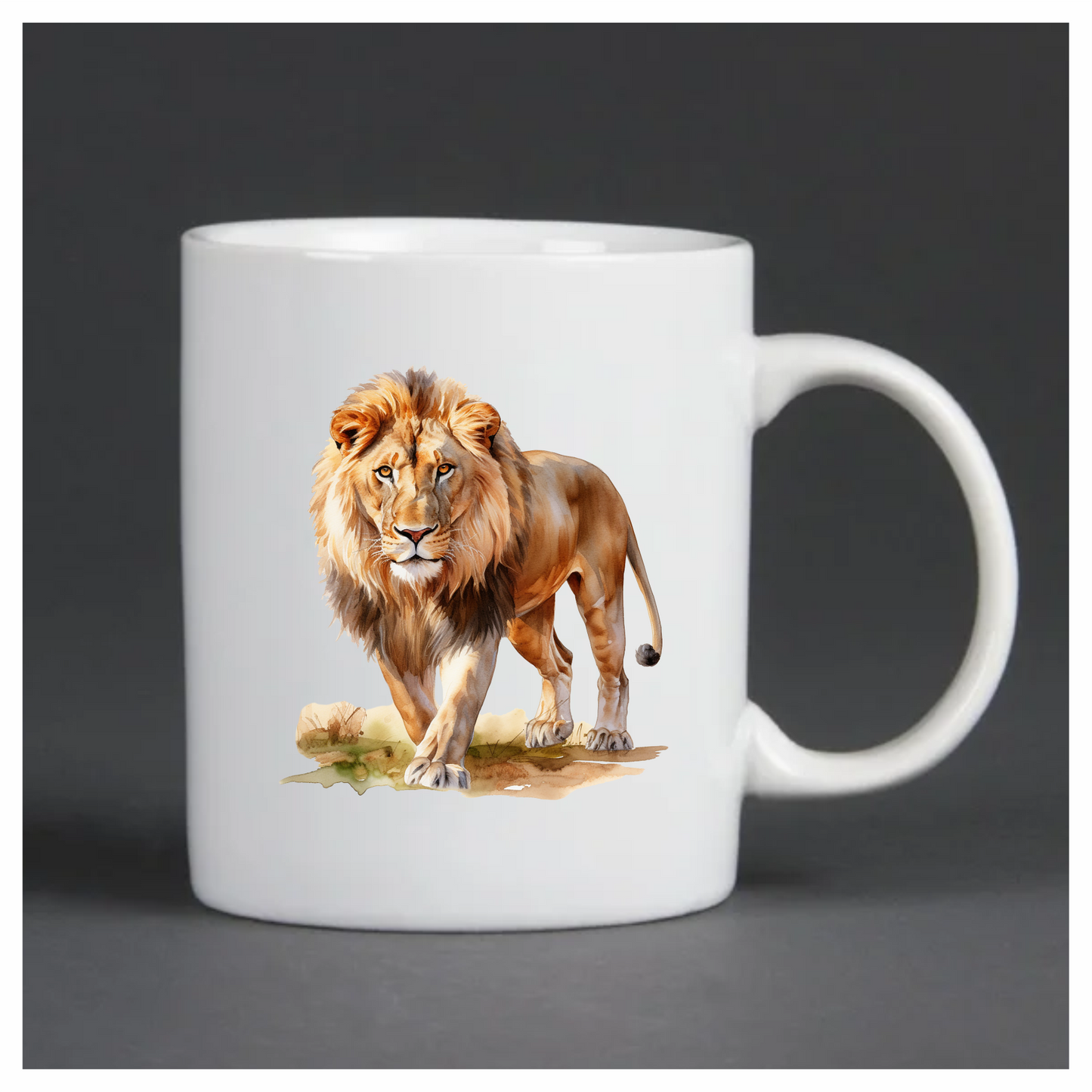 Golden Lion Walking On Green Grass Vinyl Sticker Decal