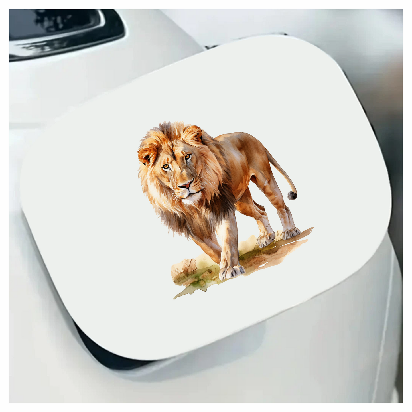 Golden Lion Walking On Green Grass Vinyl Sticker Decal