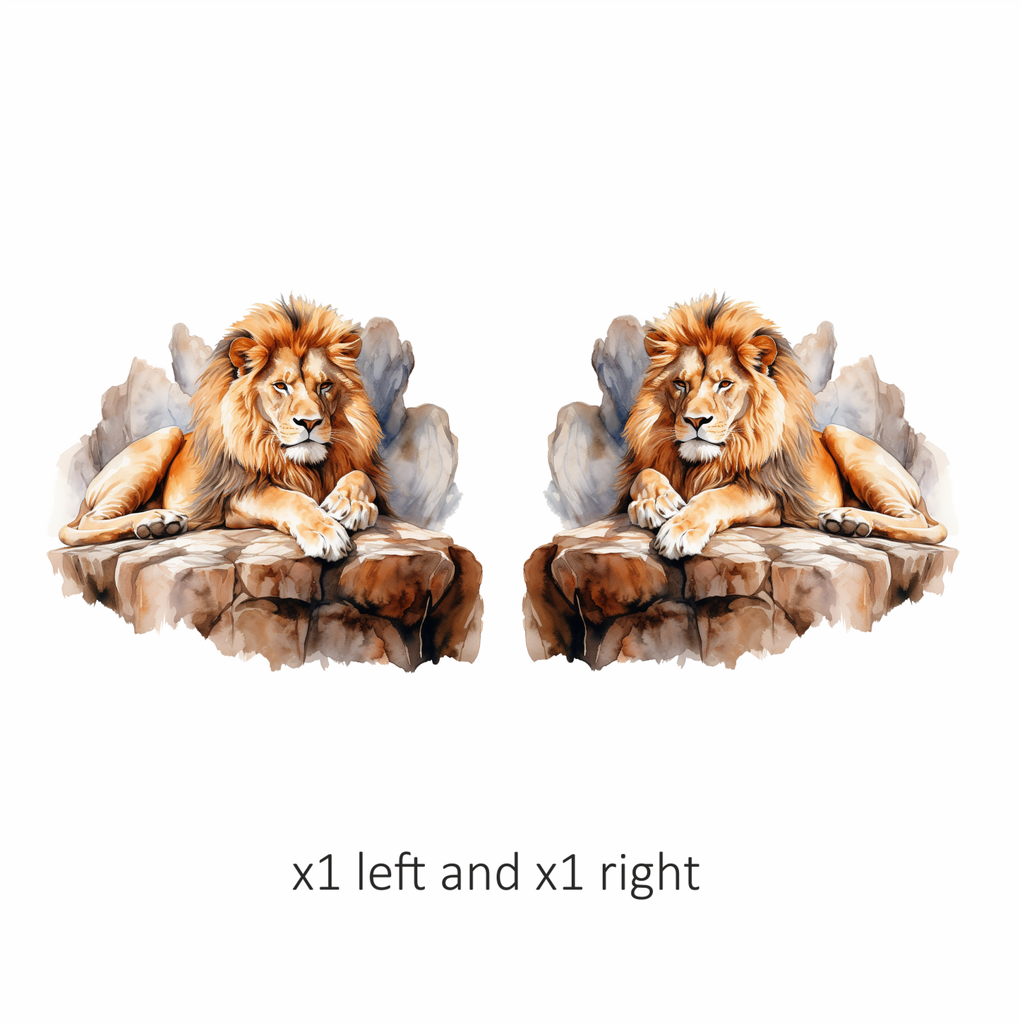 Golden Lion Resting On Rocky Ledge Vinyl Sticker Decal