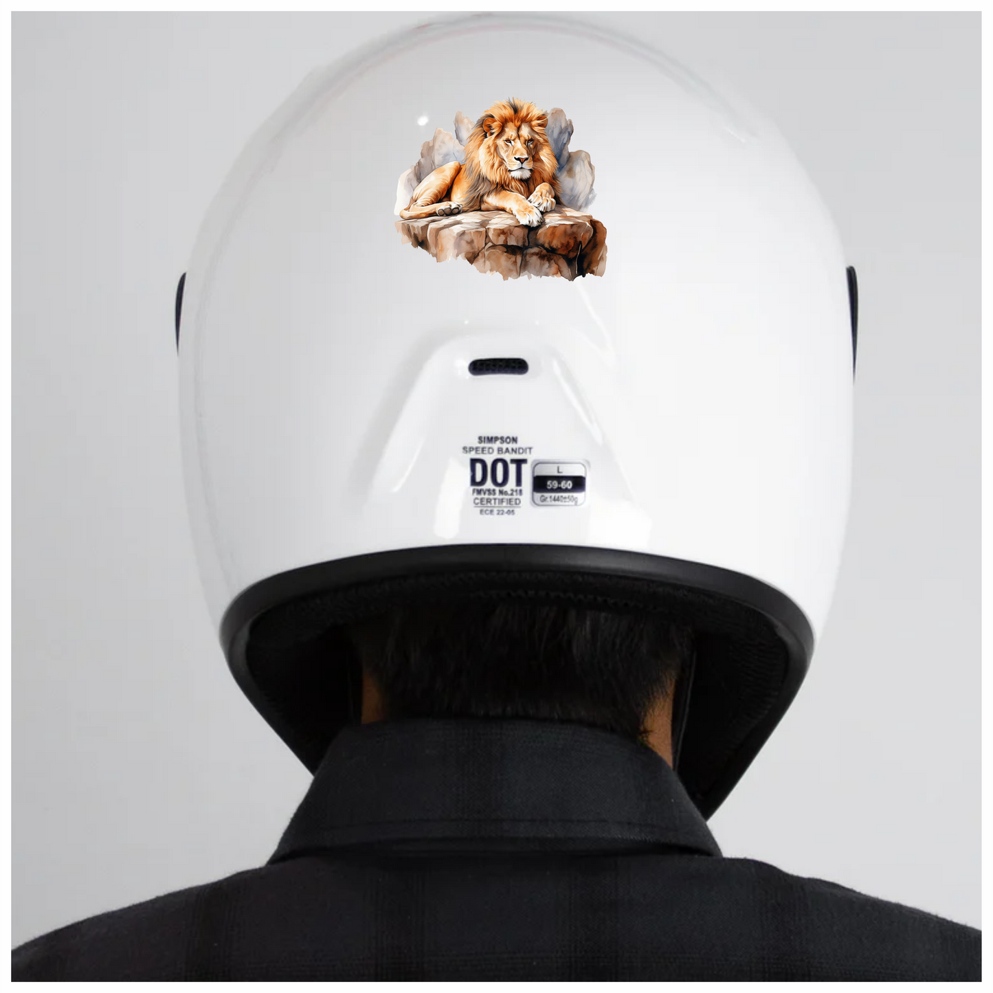 Golden Lion Resting On Rocky Ledge Vinyl Sticker Decal