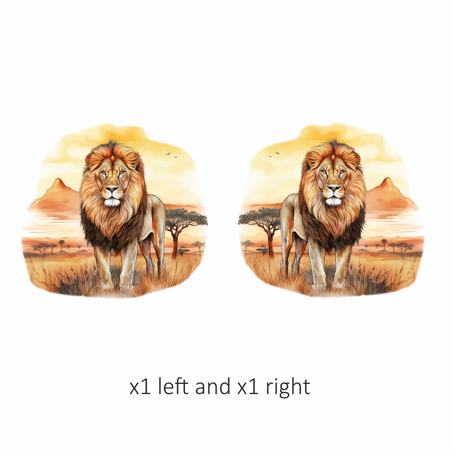 Golden Lion Standing In African Savannah Vinyl Sticker Decal