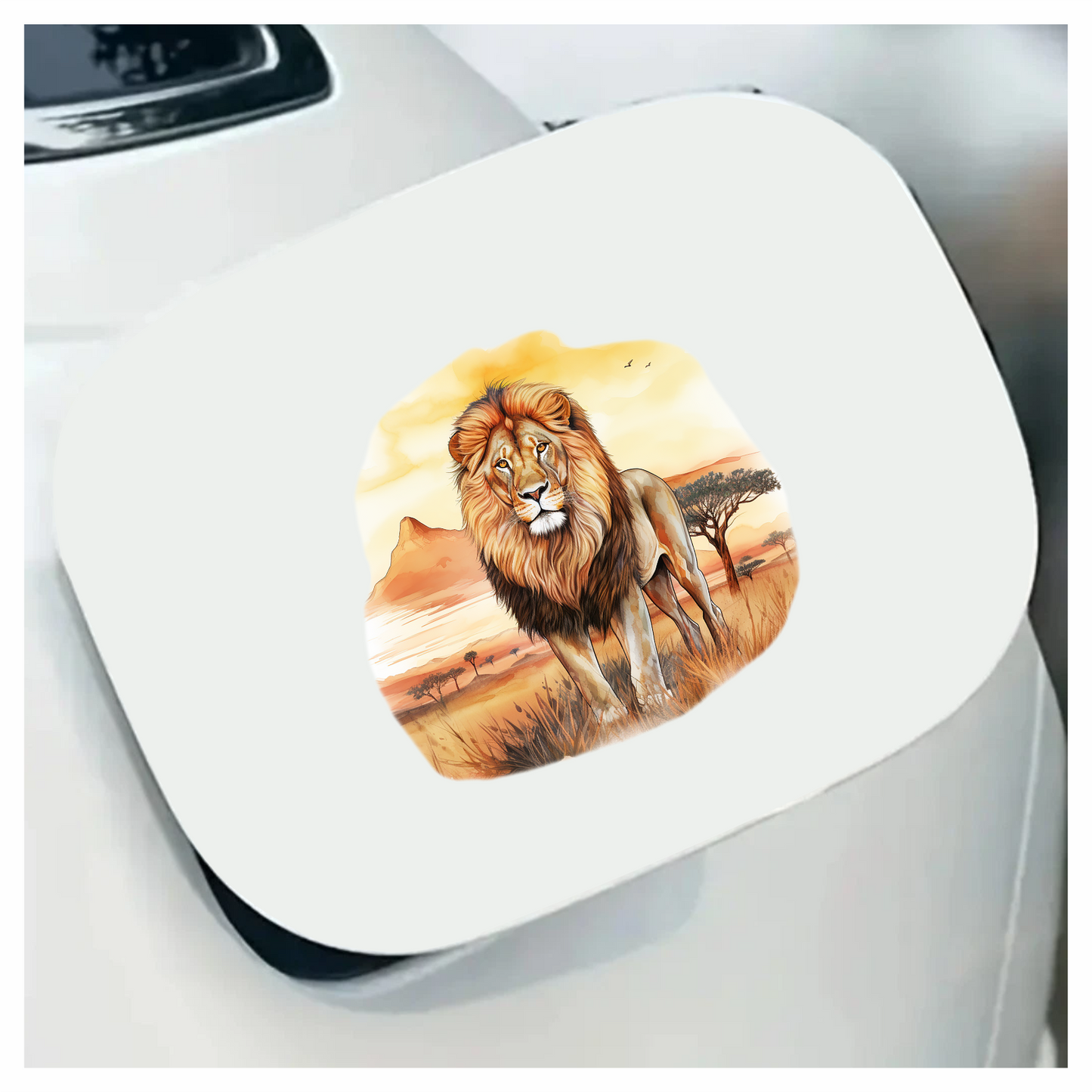Golden Lion Standing In African Savannah Vinyl Sticker Decal