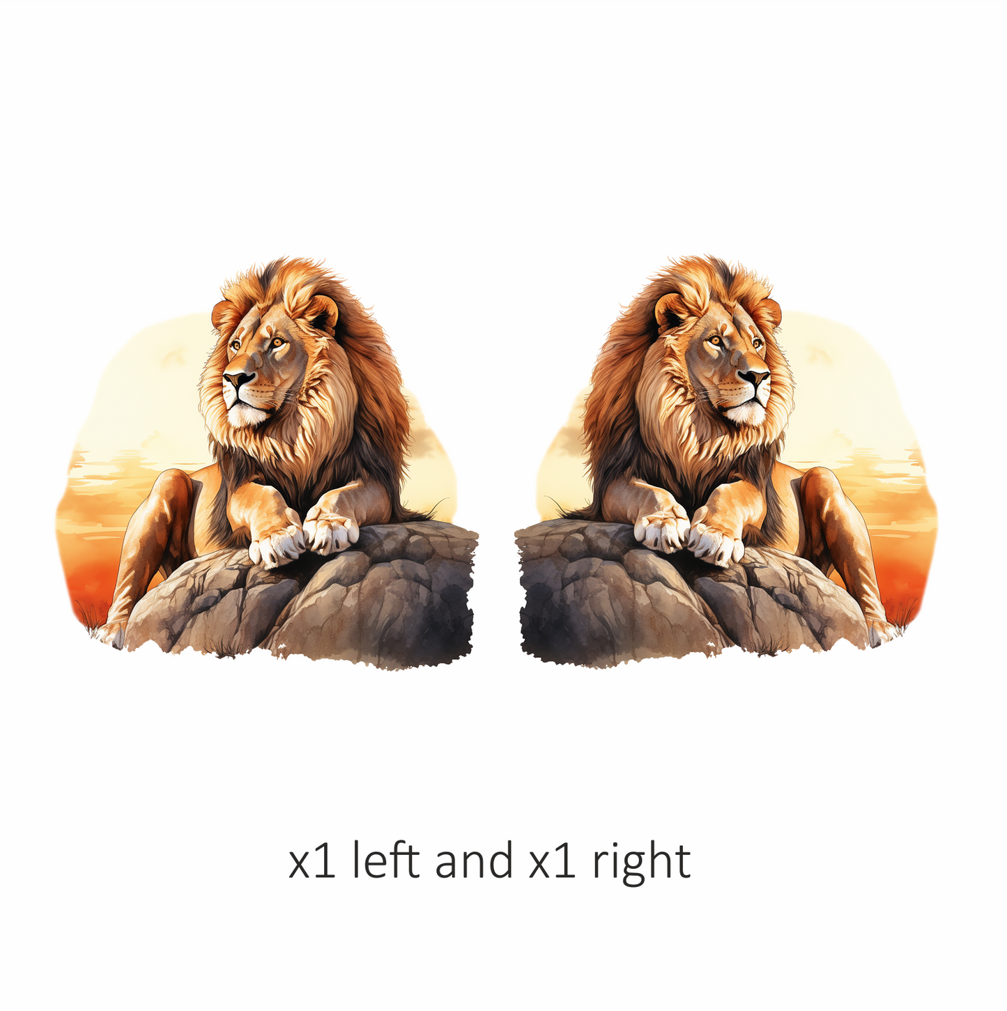 Golden Lion Resting Rock Sunset Vinyl Sticker Decal