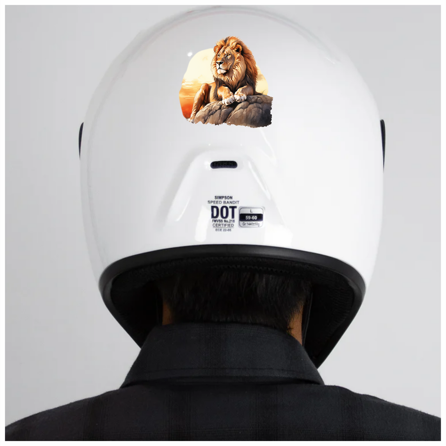 Golden Lion Resting Rock Sunset Vinyl Sticker Decal