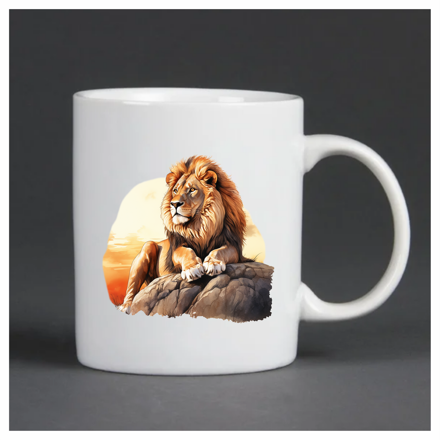 Golden Lion Resting Rock Sunset Vinyl Sticker Decal