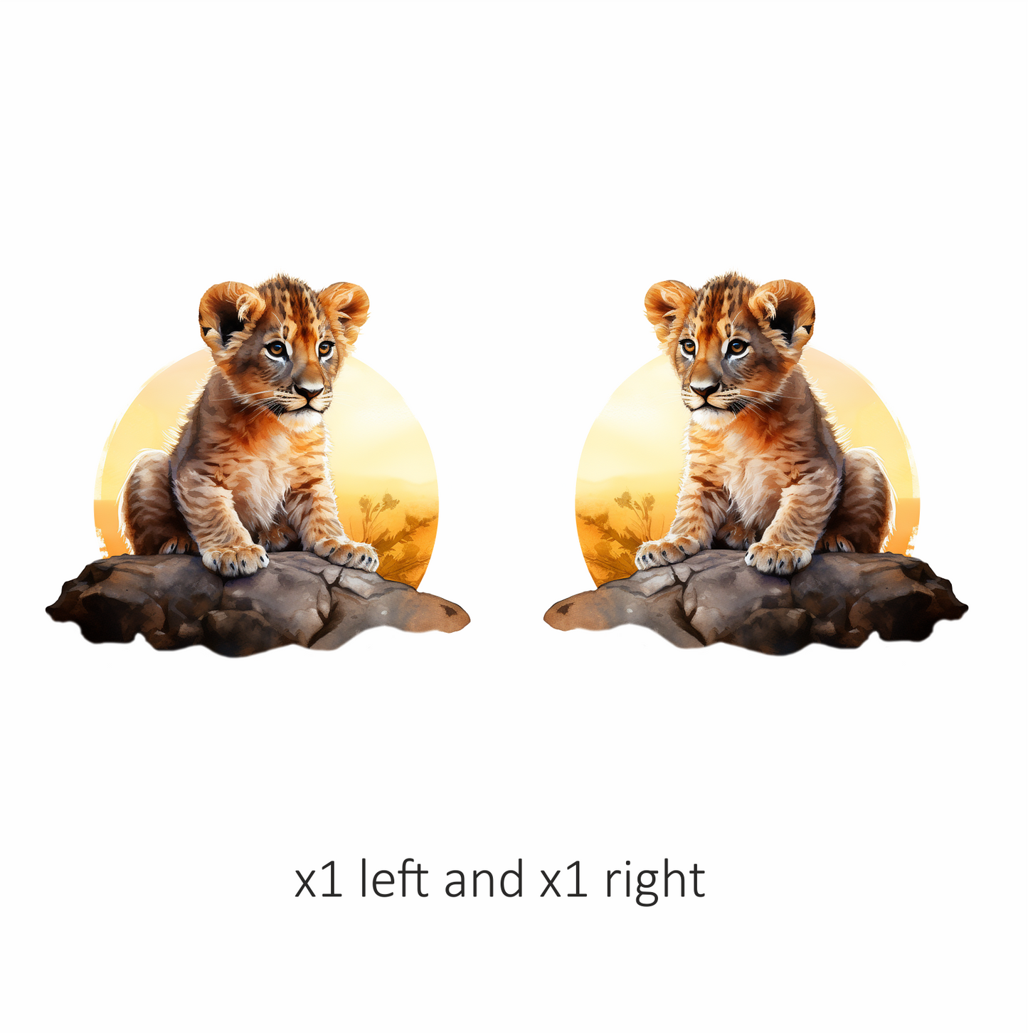 Brown Lion Cub Rock Sunset Vinyl Sticker Decal
