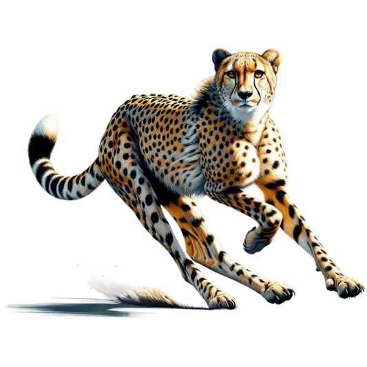 Golden Cheetah Running Fast On Ground Vinyl Sticker Decal