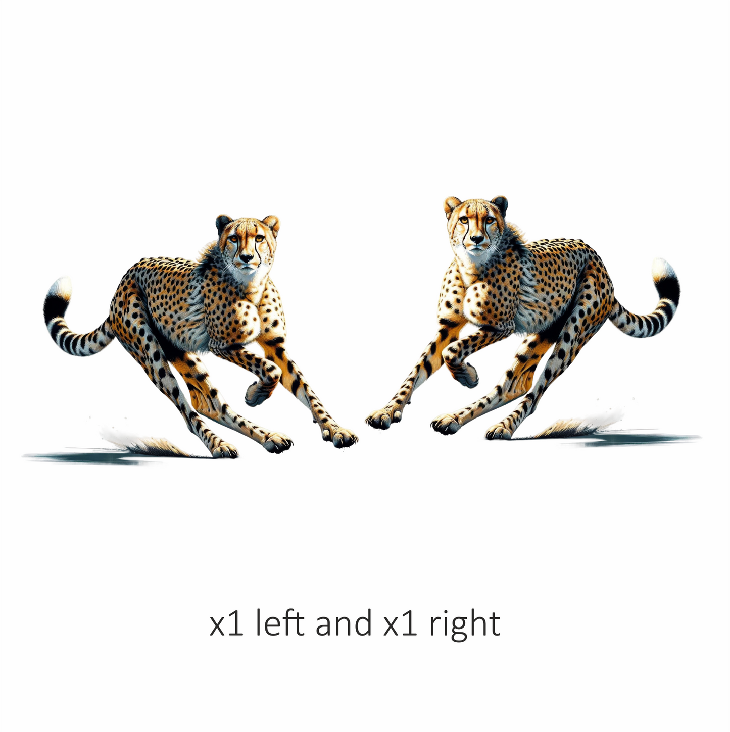 Golden Cheetah Running Fast On Ground Vinyl Sticker Decal