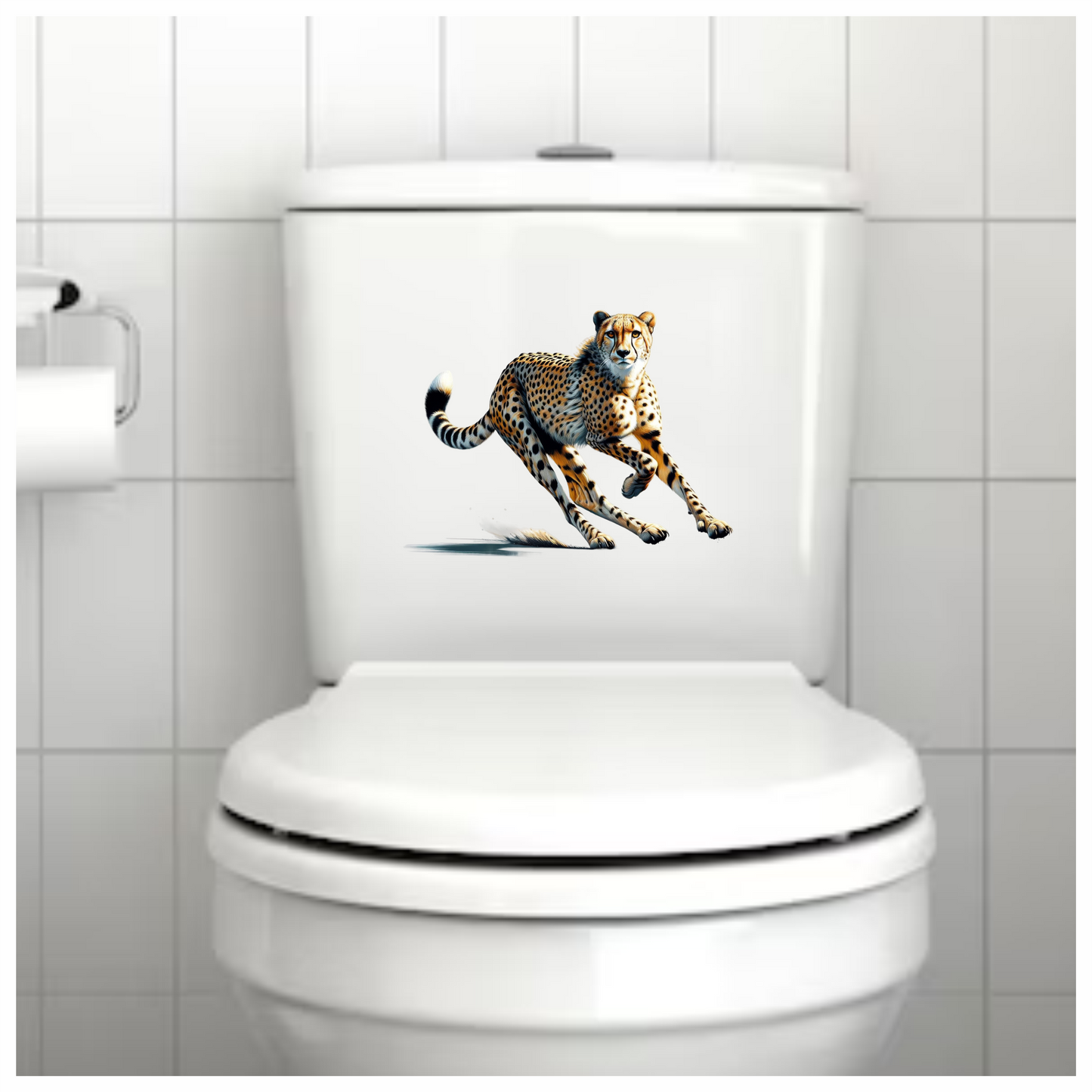 Golden Cheetah Running Fast On Ground Vinyl Sticker Decal