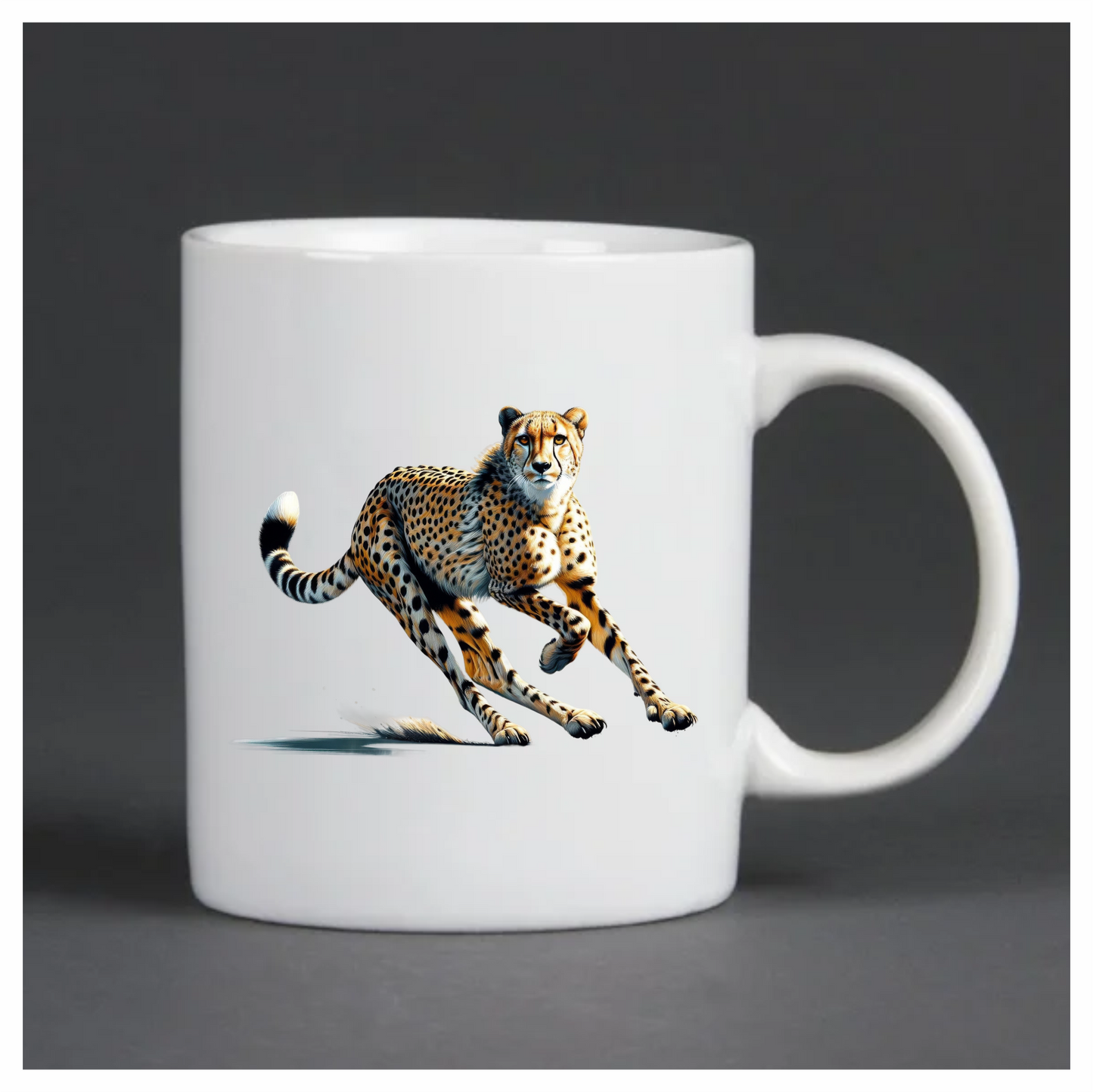 Golden Cheetah Running Fast On Ground Vinyl Sticker Decal