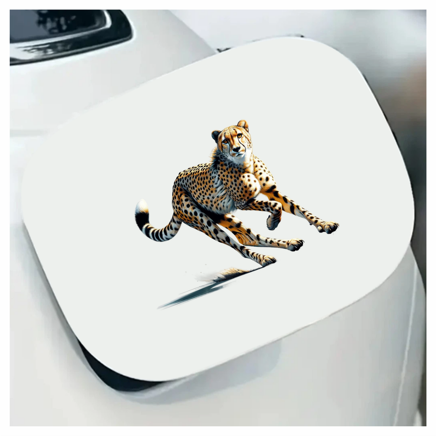 Golden Cheetah Running Fast On Ground Vinyl Sticker Decal