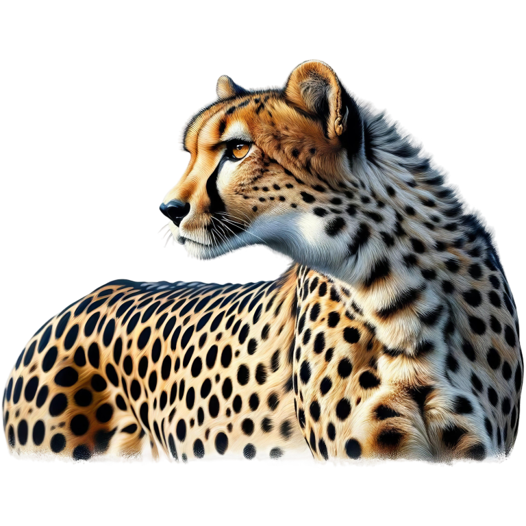 Golden Cheetah Resting Looking To Side Vinyl Sticker Decal