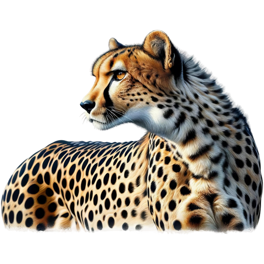Golden Cheetah Resting Looking To Side Vinyl Sticker Decal