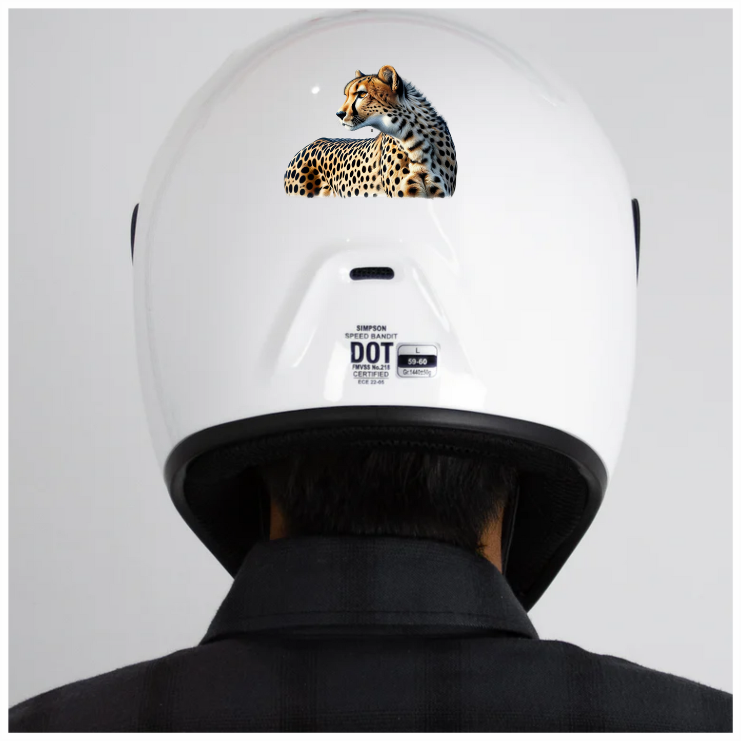 Golden Cheetah Resting Looking To Side Vinyl Sticker Decal