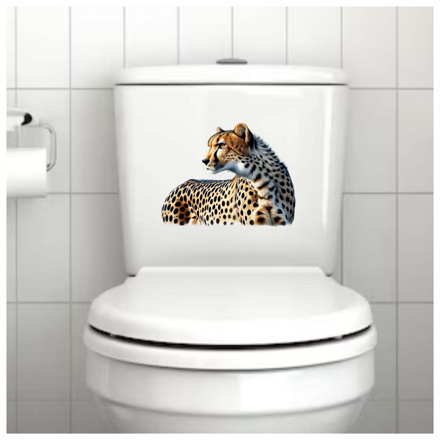 Golden Cheetah Resting Looking To Side Vinyl Sticker Decal