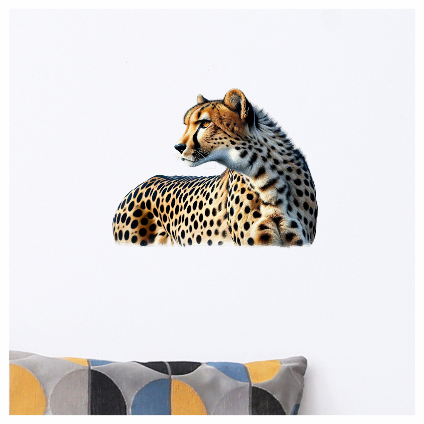 Golden Cheetah Resting Looking To Side Vinyl Sticker Decal
