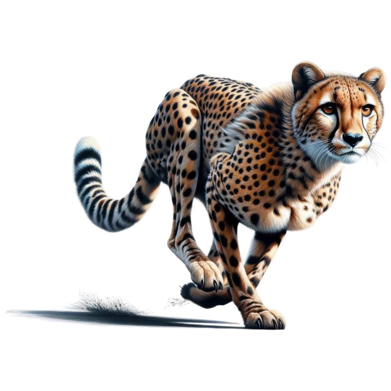 Golden Cheetah Running Fast On Ground Vinyl Sticker Decal