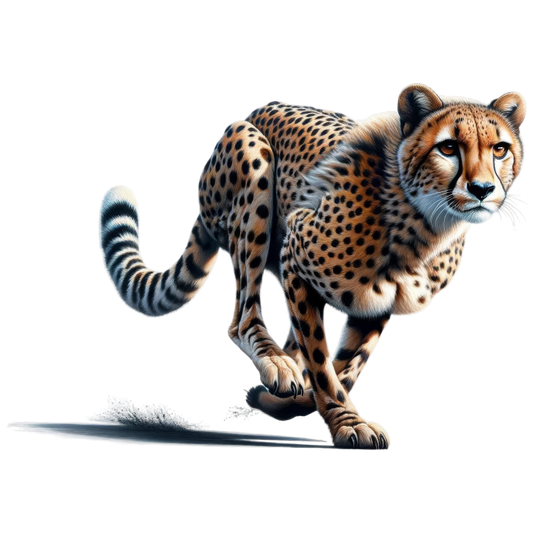 Golden Cheetah Running Fast On Ground Vinyl Sticker Decal