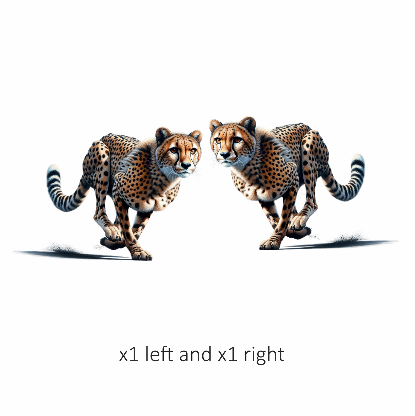 Golden Cheetah Running Fast On Ground Vinyl Sticker Decal