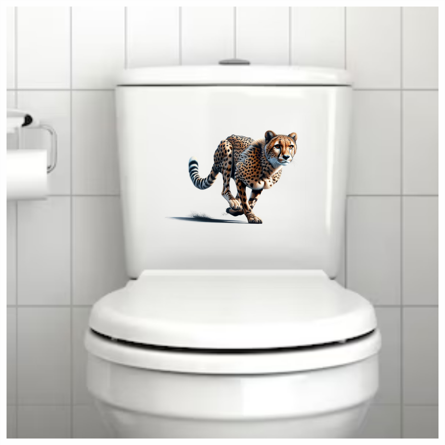 Golden Cheetah Running Fast On Ground Vinyl Sticker Decal