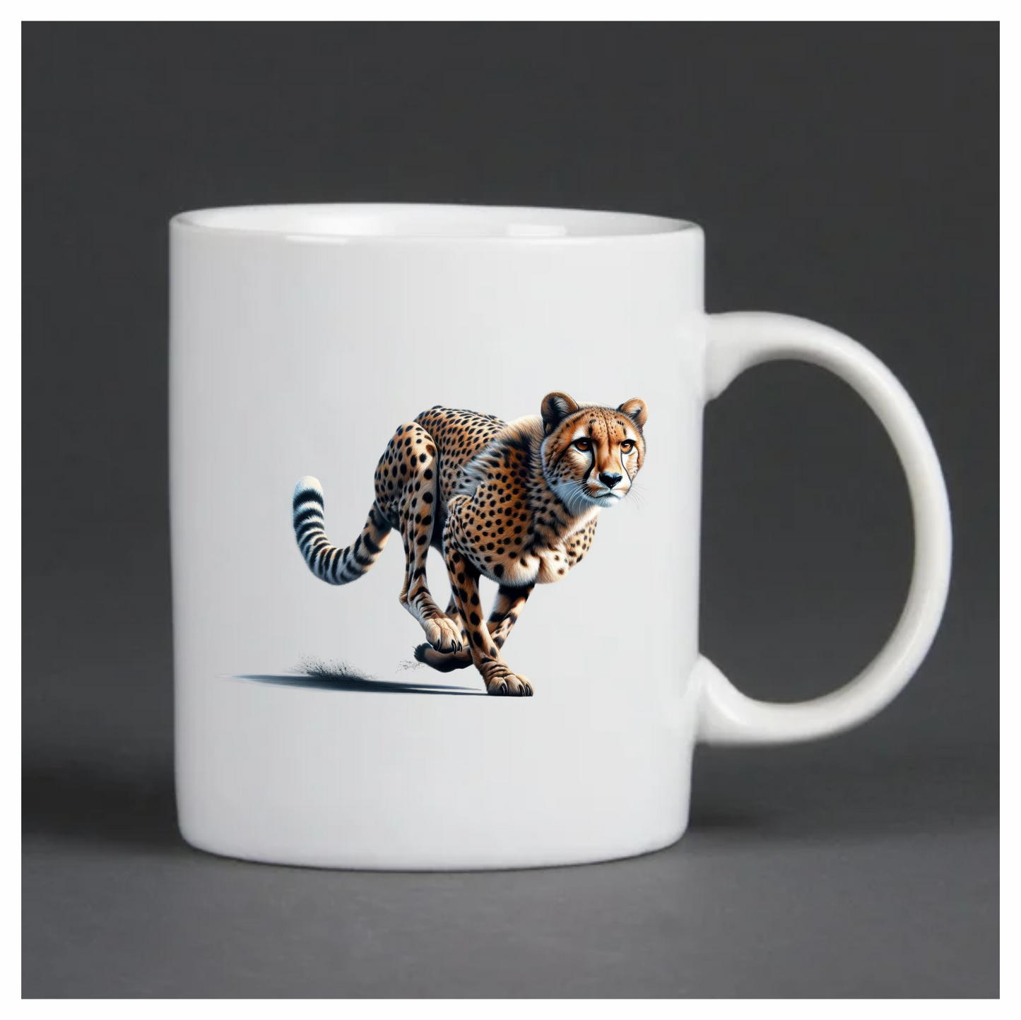 Golden Cheetah Running Fast On Ground Vinyl Sticker Decal