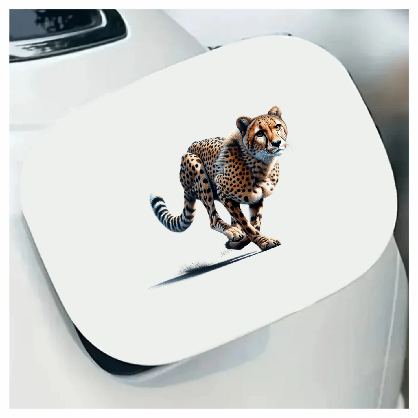Golden Cheetah Running Fast On Ground Vinyl Sticker Decal