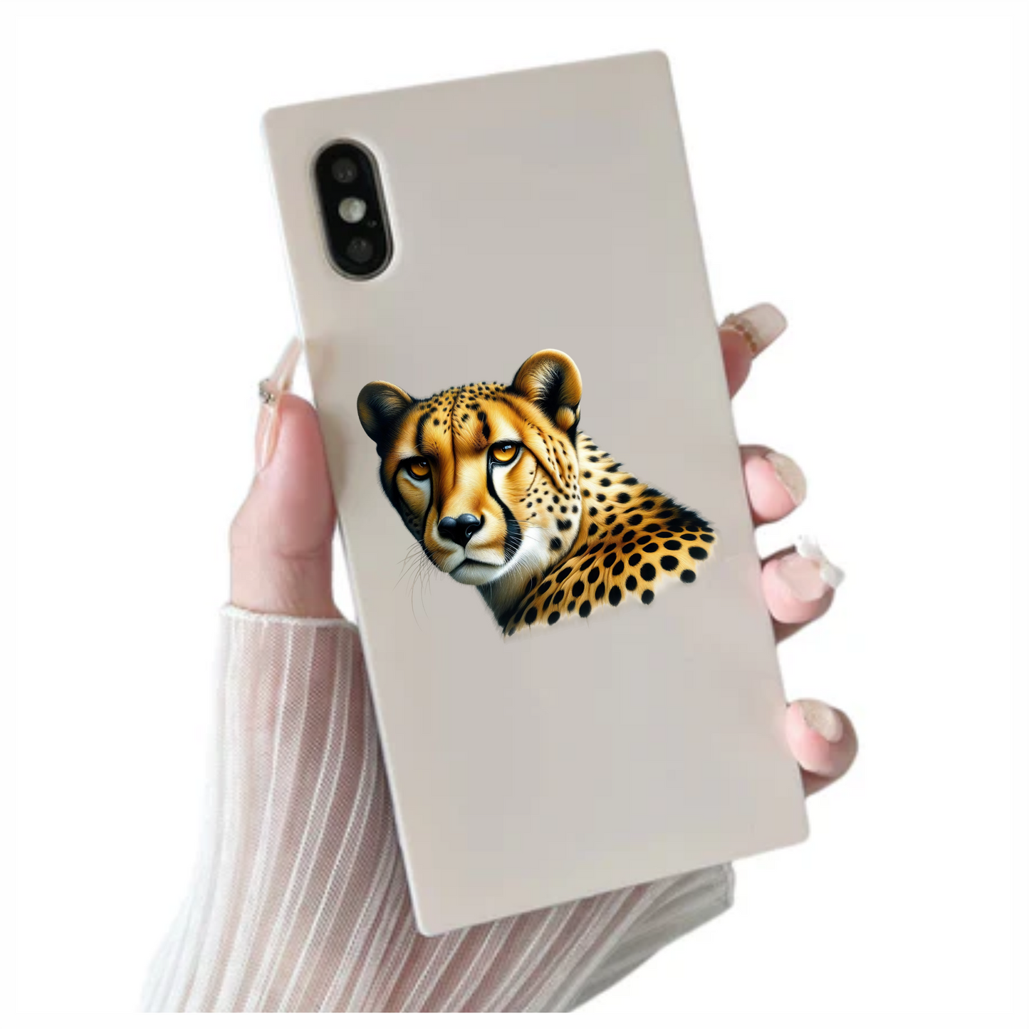 Golden Cheetah Face Close Up Portrait Vinyl Sticker Decal