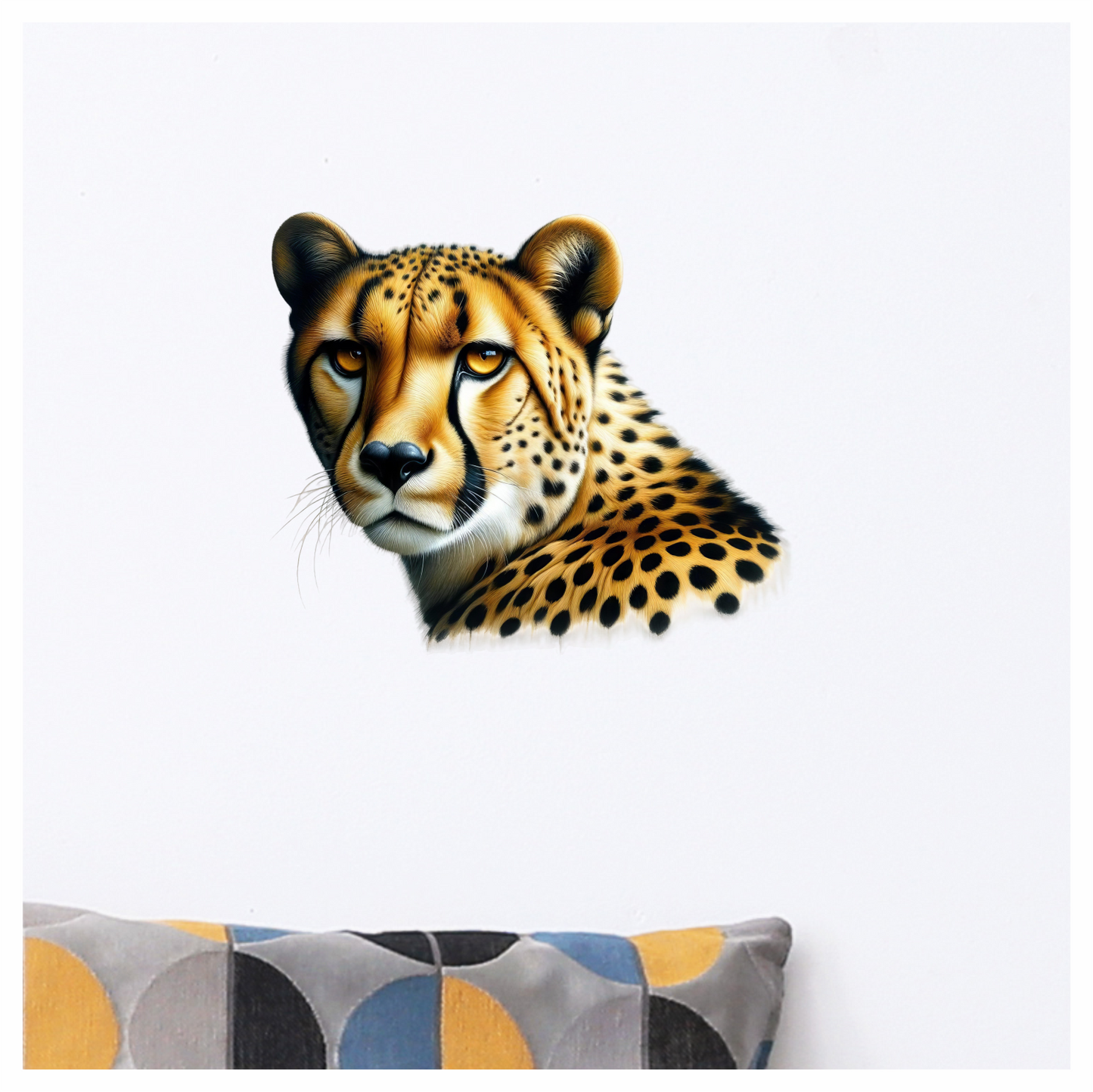 Golden Cheetah Face Close Up Portrait Vinyl Sticker Decal