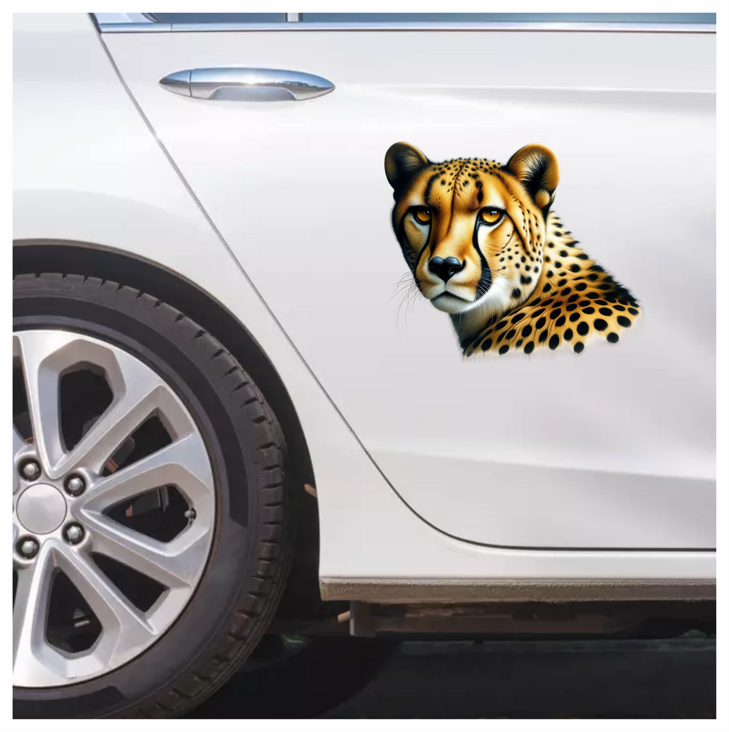 Golden Cheetah Face Close Up Portrait Vinyl Sticker Decal