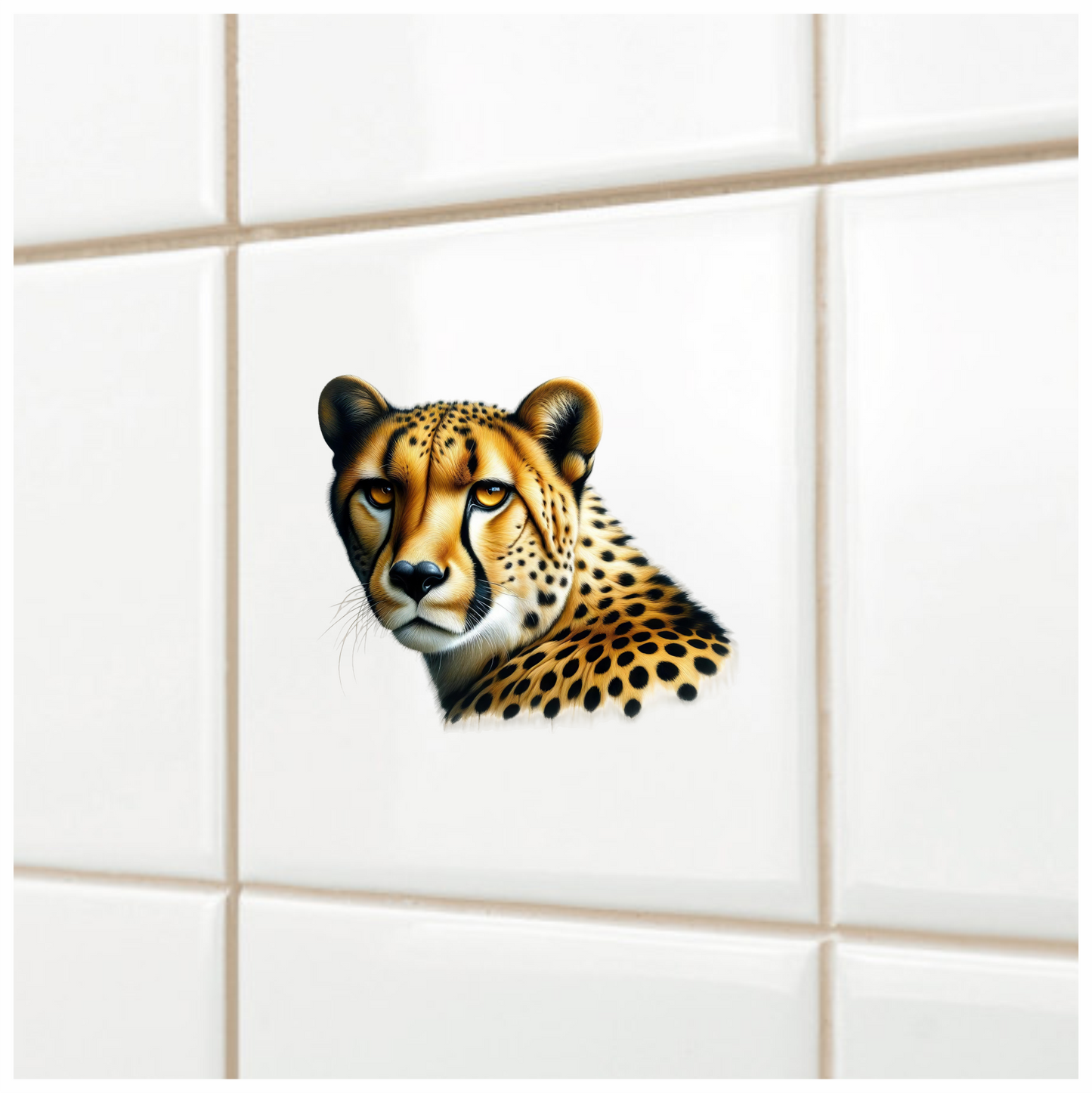 Golden Cheetah Face Close Up Portrait Vinyl Sticker Decal