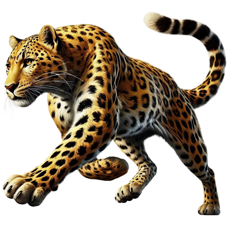 Golden Leopard Walking Forward With Strength Vinyl Sticker Decal