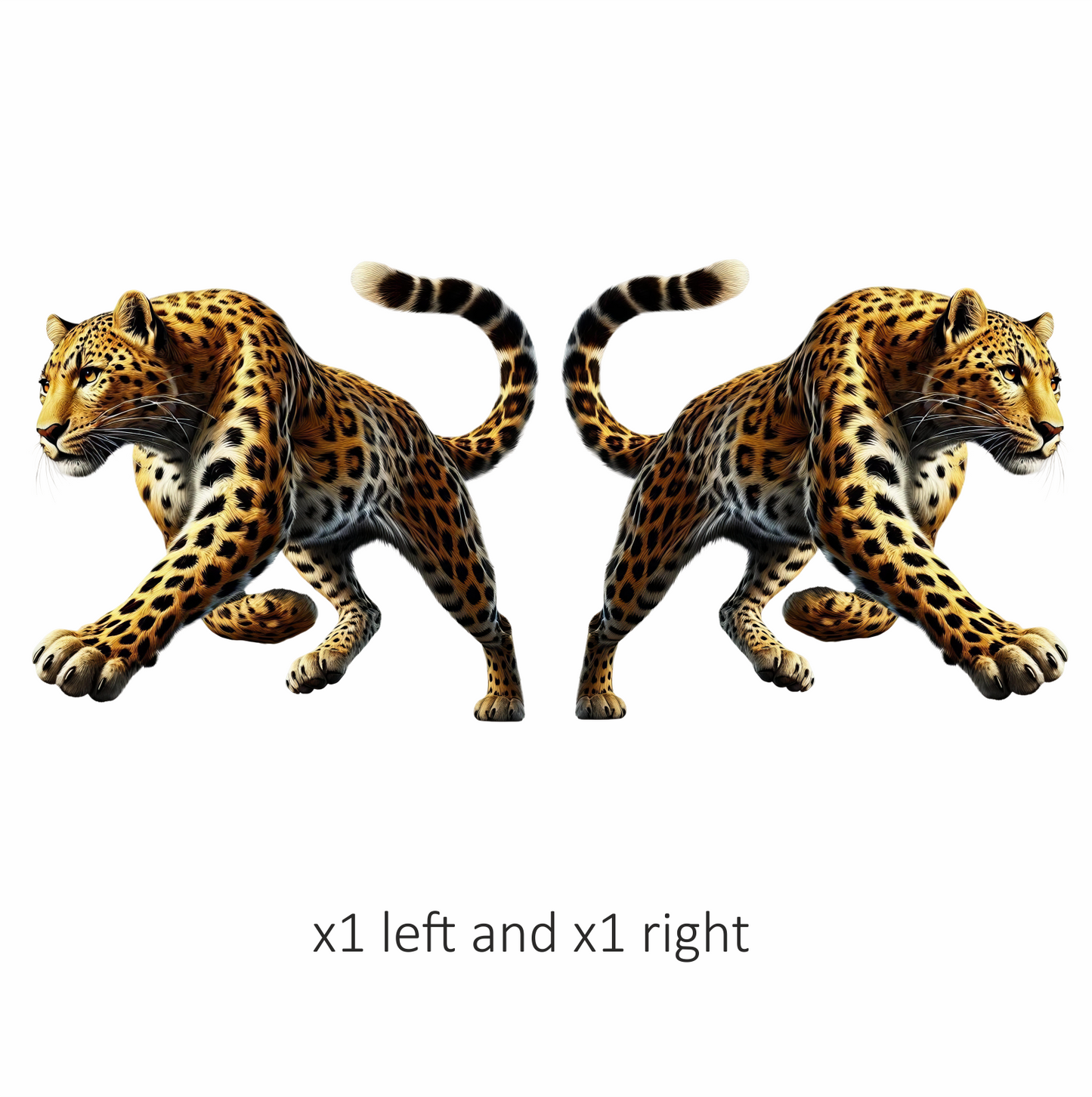 Golden Leopard Walking Forward With Strength Vinyl Sticker Decal