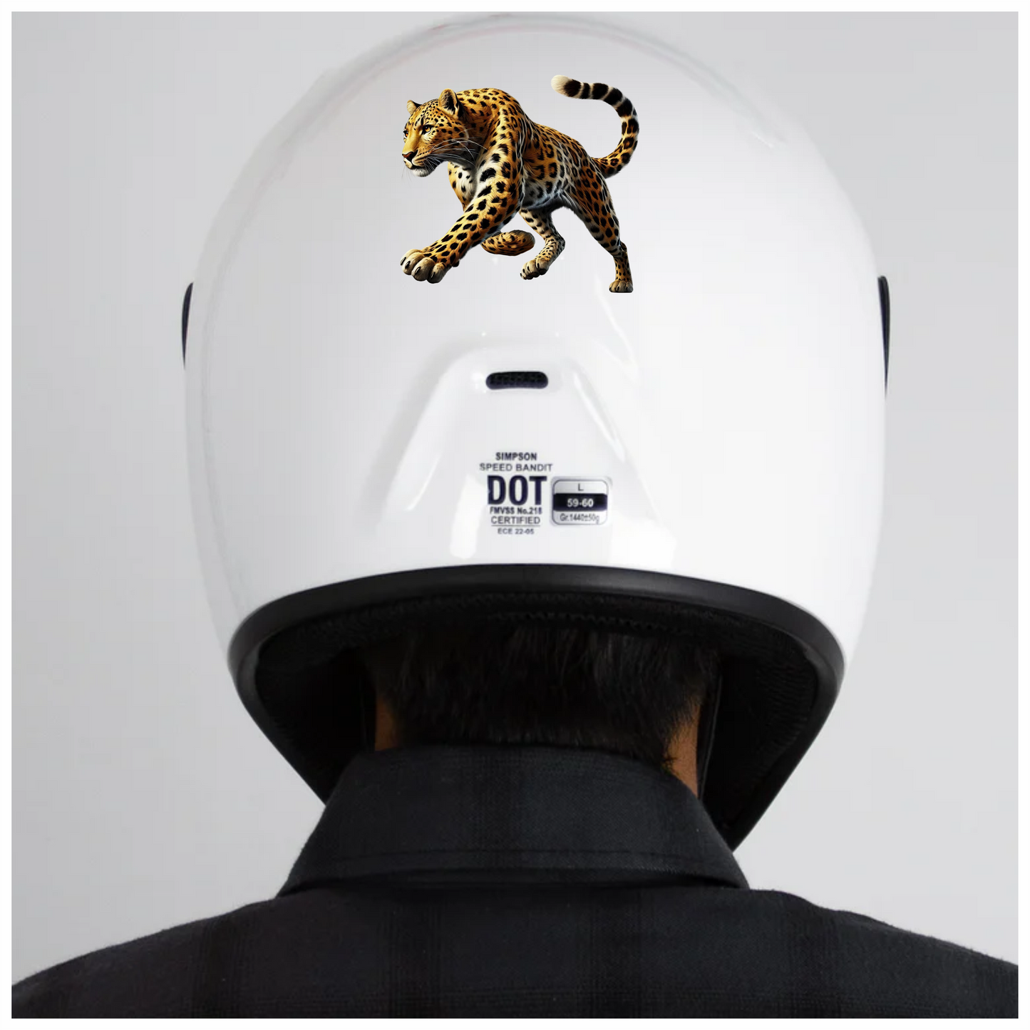 Golden Leopard Walking Forward With Strength Vinyl Sticker Decal
