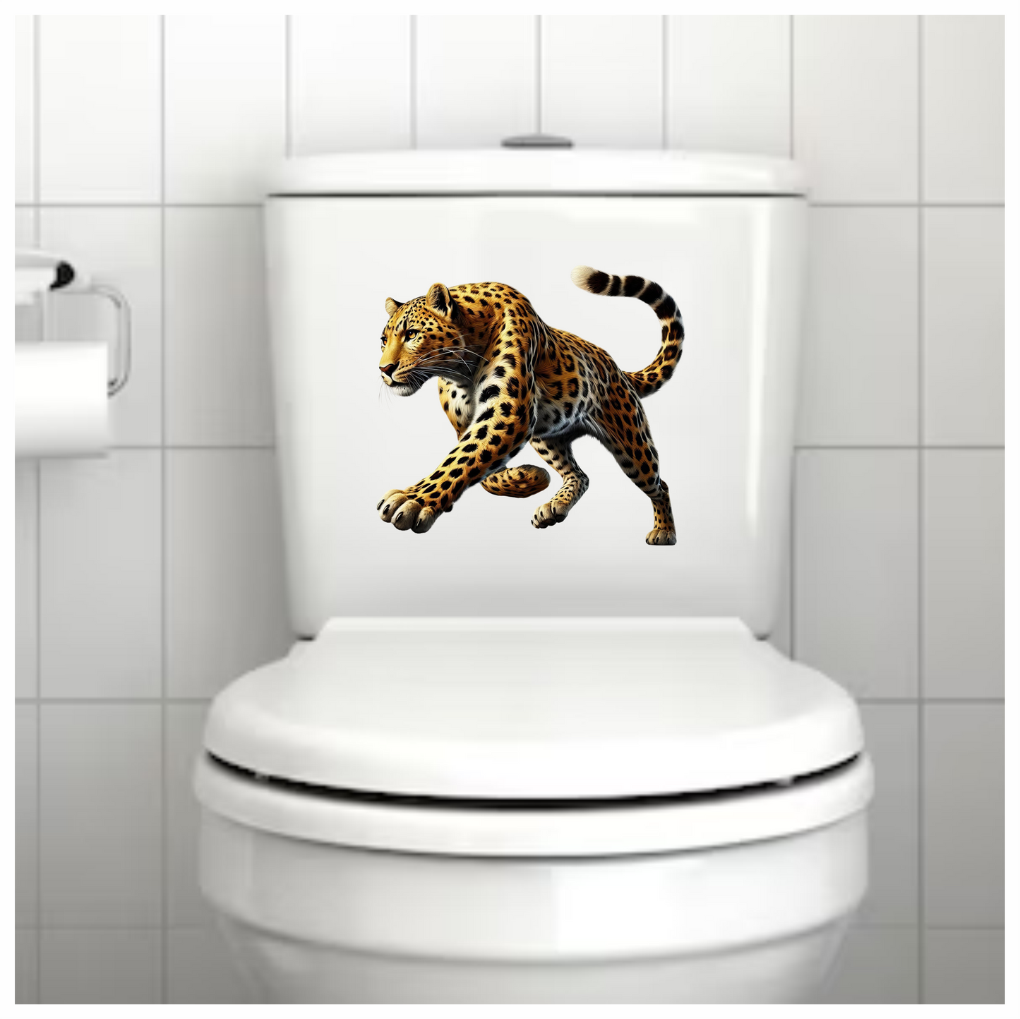 Golden Leopard Walking Forward With Strength Vinyl Sticker Decal
