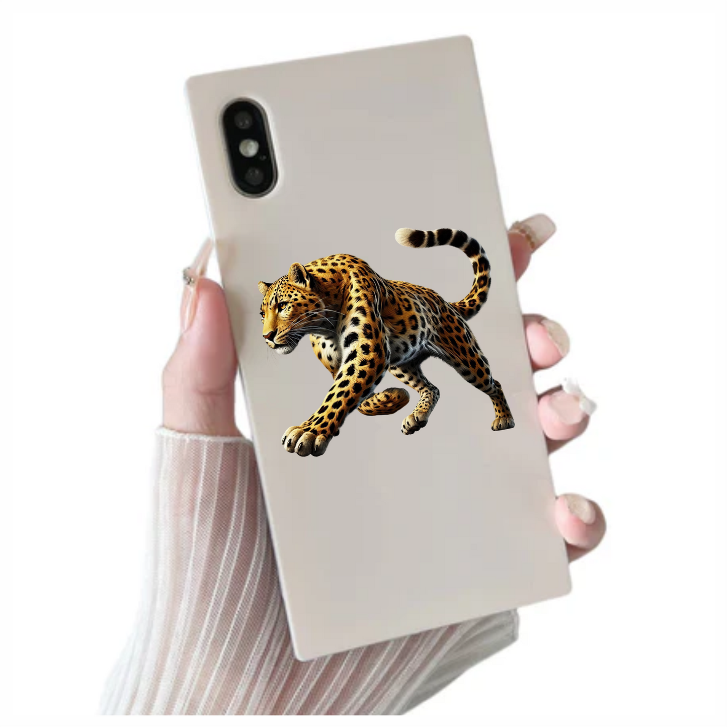 Golden Leopard Walking Forward With Strength Vinyl Sticker Decal