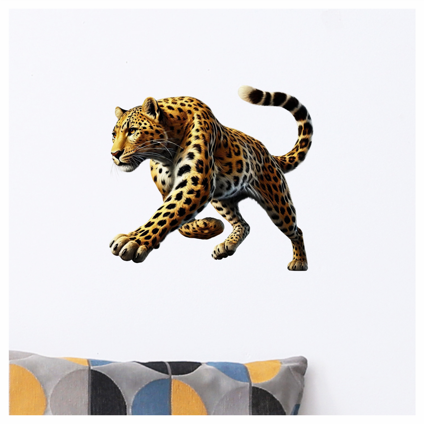 Golden Leopard Walking Forward With Strength Vinyl Sticker Decal