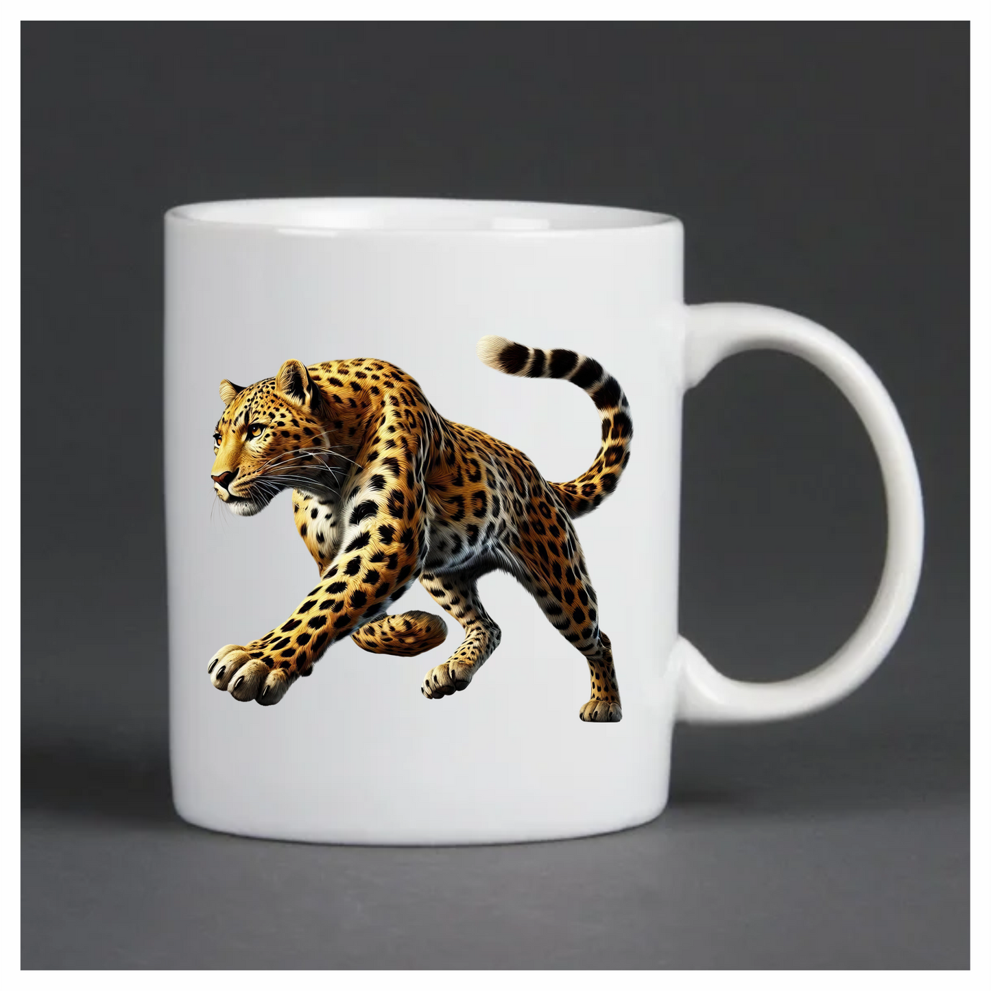 Golden Leopard Walking Forward With Strength Vinyl Sticker Decal