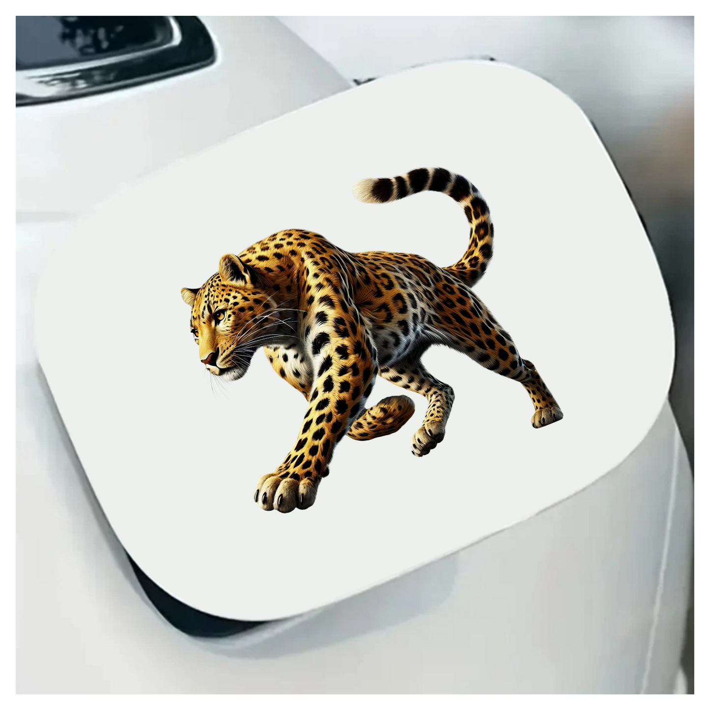 Golden Leopard Walking Forward With Strength Vinyl Sticker Decal