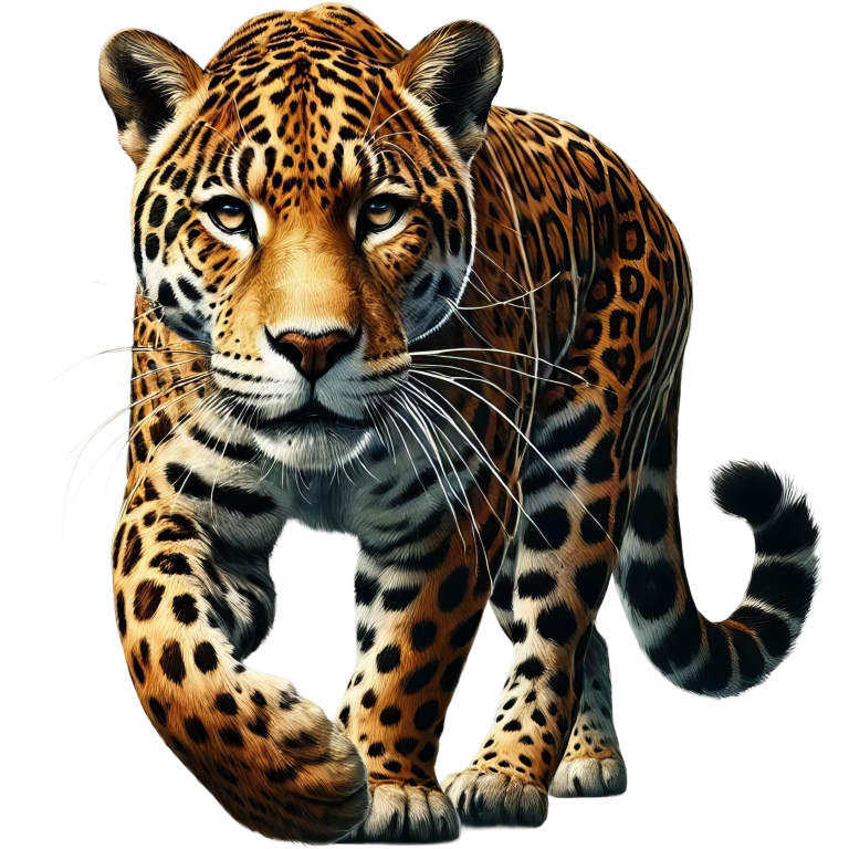 Brown Jaguar Walking Forward Strong Vinyl Sticker Decal