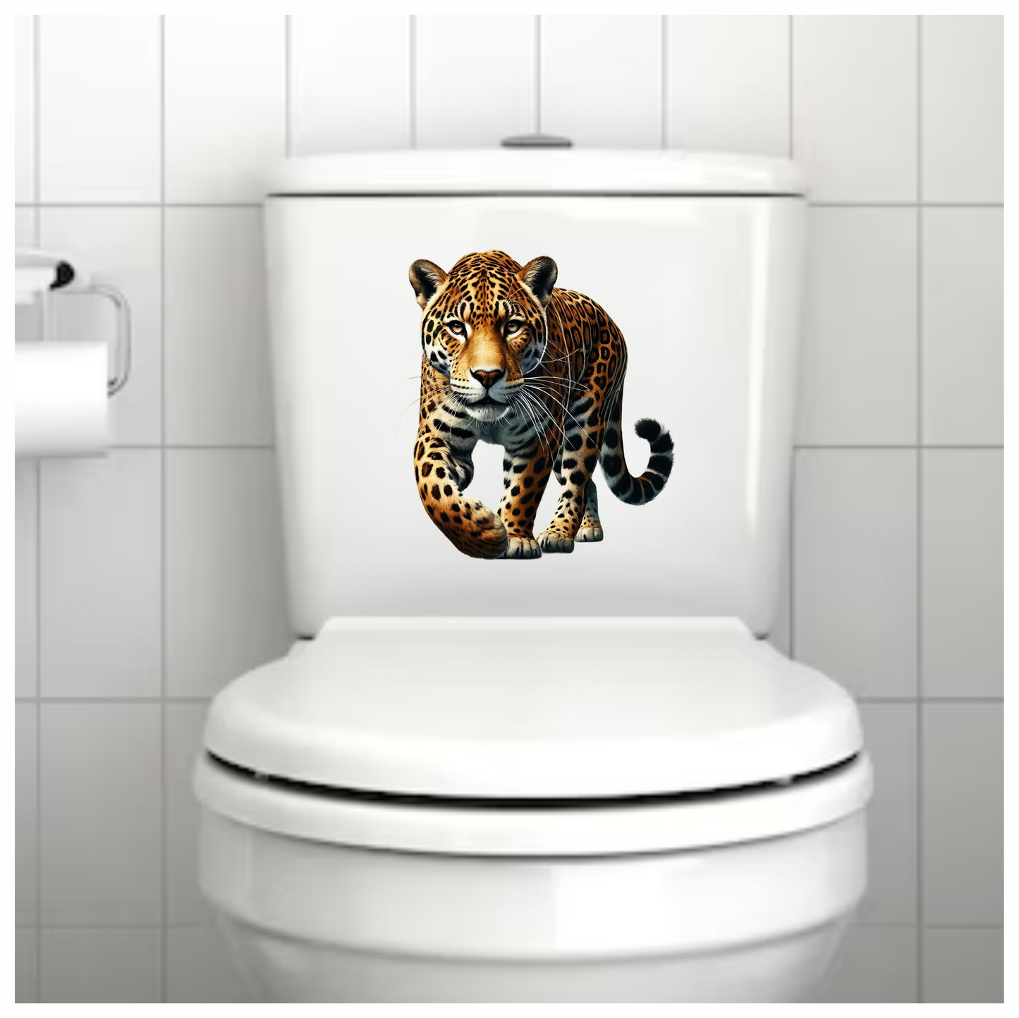 Brown Jaguar Walking Forward Strong Vinyl Sticker Decal