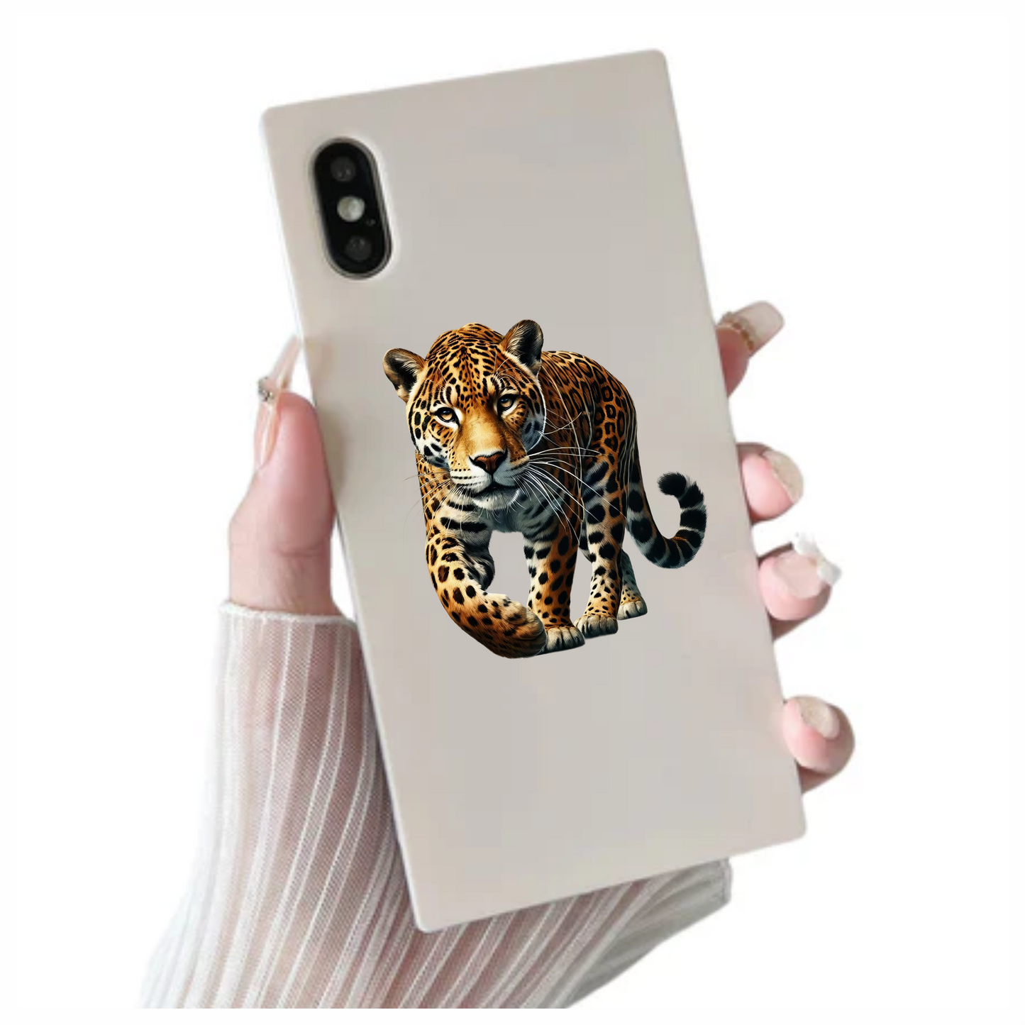 Brown Jaguar Walking Forward Strong Vinyl Sticker Decal